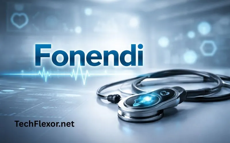 Fonendi smart stethoscope concept showing modern digital medical listening device with heartbeat waveform and healthcare technology background.